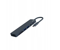 HUB USB Jcpal Linx USB-C 7in1 - USB-C adapteris (2 x USB-A 3.0 / USB-C 3.1 / HDMI 60Hz / micro/SD kortelių skaitytuvas / PD 100W) indigo (JCP6365)