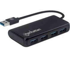 Manhattan 164900 sąsajos šakotuvas USB 3.2 Gen 1 (3.1 Gen 1) Type-A 5000 Mbit/ai Juoda