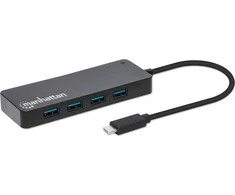 HUB USB Manhattan Manhattan 168410 huby i koncentratory USB Type-C 5000 Mbit/s Juodas