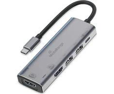 Stotis / replikatorius MediaRange MediaRange HUB USB-C 5 in 1 kelių prievadų adapteris, sidabrinis