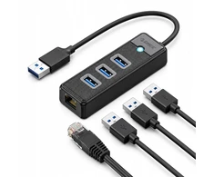 Orico PW3UR25-U3 USB šakotuvas 4 prievadų 3x USB-A 3.0 1x RJ45 2.5G Ethernet 1 m - Juodas