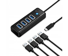Orico PW4U-C3 USB Hub 4-port USB-A 3.0 1m – juodas