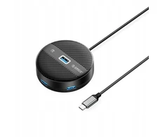 ORICO YS1-C2 4-port USB hub 1x USB-A 3.0 3x USB-A 2.0 0.3 m – juodas