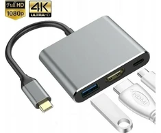 USB-C šakotuvas Platinet 3in1 (PMH9991T) (1xHDMI 4K; 1xUSB-C; 1xUSB 3.2)