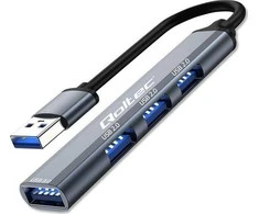 Centratorius adapteris USB 3.0 4in1 3x 2.0 Qoltec