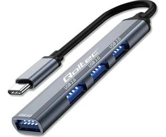 Centratorius adapteris usb-c 3.1 4in1 usb 3.0 3x 2.0 Qoltec