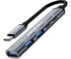 Qoltec 53790 Hub Adapteris USB-C 3.1 5in1 | USB-C PD| USB-C | 2x USB 2.0 | USB 3.0