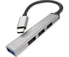 HUB USB Roline Koncentrator USB 3.2 Gen 1, 4-kierunkowy, kabelis połączeniowy typu C