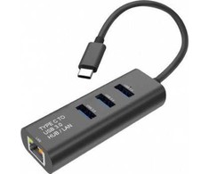 HUB USB Secomp STANDARTINIS USB Type-C į Gigabit Ethernet + Hub 3x keitiklis