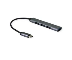 HUB USB Secomp Standartinis USB 2.0 šakotuvas, USB-C jungtis, 4 USB-A prievadai (3 USB 2.0 prievadai + 1 USB 3.2 Gen1 prievadas) (S3017)