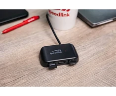 HUB USB Speedlink SNAPPY EVO, USB 3.2 Gen 1 (3.1 Gen 1) Type-C, USB 3.2 Gen 1 (3.1 Gen 1) Type-A, USB 3.2 Gen 1 (3.1 Gen 1) Type-C, 5000 Mbit/s, Juodas, 0.2 m, 80 mm
