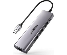 UGREEN CM266 adapteris yra 5in1 USB 3x USB 3.0 micro USB RJ45