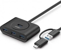 UGREEN HUB USB 3.0 + USB-C 3.1 4 portų OTG
