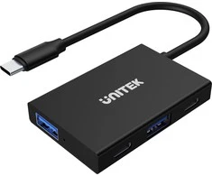 UNITEK H1302A šakotuvas USB-C 10Gbps 2x USB-A 2x USB-C
