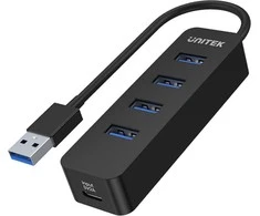 USB Hub - UNITEK H1117A 4-Port USB 3.1 Aktyvus 10W Juodas