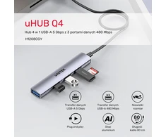UNITEK kompaktiškas USB-A šakotuvas 3x USB 2.0 + 3.0 5GBPS