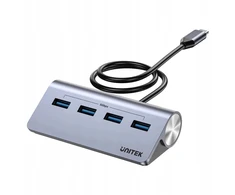 Unitek Ergonomiczny hub USB-C | 4x USB-A | 5Gbps