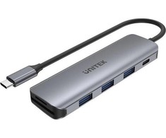UNITEK Hub USB-C 3xUSB 3.1 Gen1 PD 100W SD Micro SD H1107C