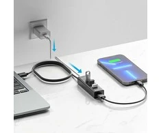 USB Adapteris - UNITEK Y-3089V01 4-Port USB 3.2 Gen 1 Juodas