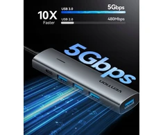 Vention 5v1 USB-C 3.0 šakotuvas, 0,15 m ilgio, ventiliuojamas