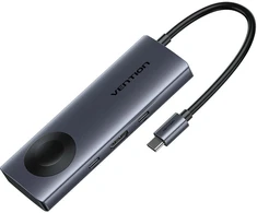 Vention USB-C 6w1 | 4K@60Hz | 100W PD | ładowanie indukcyjne