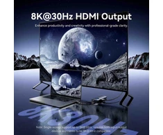 Vention USB-C 6w1 | 8K@30Hz | 100W PD | LED