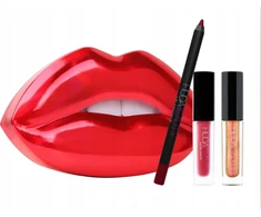 Set Huda Beauty: Huda Beauty, Matte, Liquid Lipstick, 1.9 ml *Miniature + Huda Beauty, Lip Liner, 1.2 g + Lip Strobe, Liquid Lip