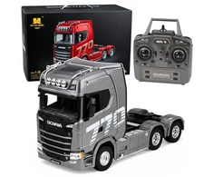 Nuotoliniu būdu valdomas sunkvežimis „Scania Huina 1501“ 1:18, pilkas sidabrinis, 39,2 × 24,4 × 16,6 cm