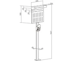 Humanscale Įlietas universalus XL tvirtinimo stulpas (59989C)