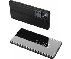 Hurtel Clear View Xiaomi 12T Pro / Xiaomi 12T atverčiamas dėklas telefonui juodos spalvos