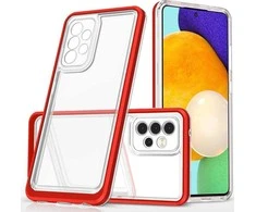 Hurtel Clear dėklas skirtas Samsung Galaxy A13 5G, raudonas