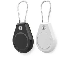 Hurtel AirTag dėklas, atsparus vandeniui, su plieniniu troseliu – juodos spalvos + baltos spalvos (2 vnt.)
