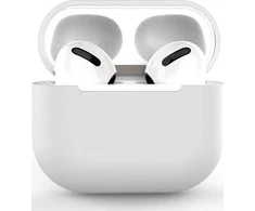 Hurtel „AirPods Pro“ dėklas, silikoninis minkštas ausinių dangtelis, baltas (C dėklas)