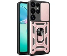 Hurtel pancerne Hybrid Armor Camshield Samsung Galaxy S25 Ultra – dėklas telefonui rožinės spalvos