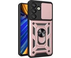Hurtel Hybrid Armor Camshield Samsung Galaxy S25 – dėklas telefonui rožinės spalvos