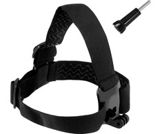 Hurtel Headband for GoPro, DJI Osmo Action, EKEN, SJCam, Insta360 action cameras + long mounting screw juodas