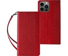 Hurtel Magnet Strap dėklas iPhone 14 Plus – raudonas