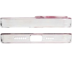 Hurtel Skaidrus marmurinis dėklas iPhone 12 Pro – rožinis