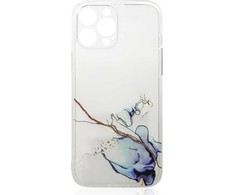 Hurtel Skaidrus marmurinis dėklas iPhone 12 Pro – mėlynas