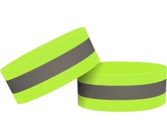 Hurtel Reflective dviračio apyrankė bėgiojimui velcro 4cm geltona
