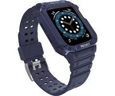„Hurtel Protect“ dirželio dėklas laikrodžiui 7 / 6 / 5 / 4 / 3 / 2 / SE (45 / 44 / 42 mm) dėklas, šarvuotas laikrodžio dėklas Mėlyna