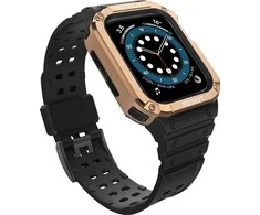 Hurtel Protect Strap Band Wristband Su dėklas laikrodžiui 7 / 6 / 5 / 4 / 3 / 2 / SE (45 / 44 / 42 mm) Šarvuotas dėklas Juoda laikrodžiui