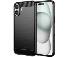 Hurtel Carbon Apple iPhone 16 Plus silikoninis – dėklas telefonui juodos spalvos