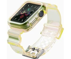 Dėklas Hurtel Apyrankė su laikrodžio apsauga Apple Watch 6 40mm / Watch 5 40mm / Watch 4 40mm / Watch SE 40mm geltonos spalvos
