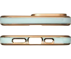 Hurtel Lighting dėklas skirtas iPhone 12 Pro Max, mėtų spalvos su auksniu rėmeliu