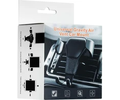 Hurtel Laikiklis automobilinis telefonui, skirtas gravitacijai ant ventiliacijos grotelių, automobilinis laikiklis H01 juodas