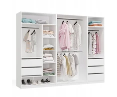 Top E Shop OPENO Modular Wardrobe SET 260/200 Baltas Drawers, Hanging Rails, Shelves – Large – For the Bedroom