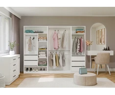 Top E Shop OPENO Modular Wardrobe SET 260/200 Baltas Drawers, Hanging Rails, Shelves – Large – For the Bedroom