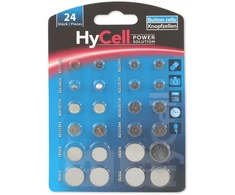 Hycell Baterijos Mygtukinių elementų rinkinys, kiekvieno po 2 vnt. AG 1, AG 3, AG 4, 5 AG, AG 8, AG 10, AG 12, AG 13 ir kiekvieno po 2 vnt. CR 1620, CR 2016, CR 2025, CR 2032