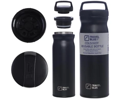 Blue Hydro Flask Buteliukas termiczna Travel Mėlyna juoda